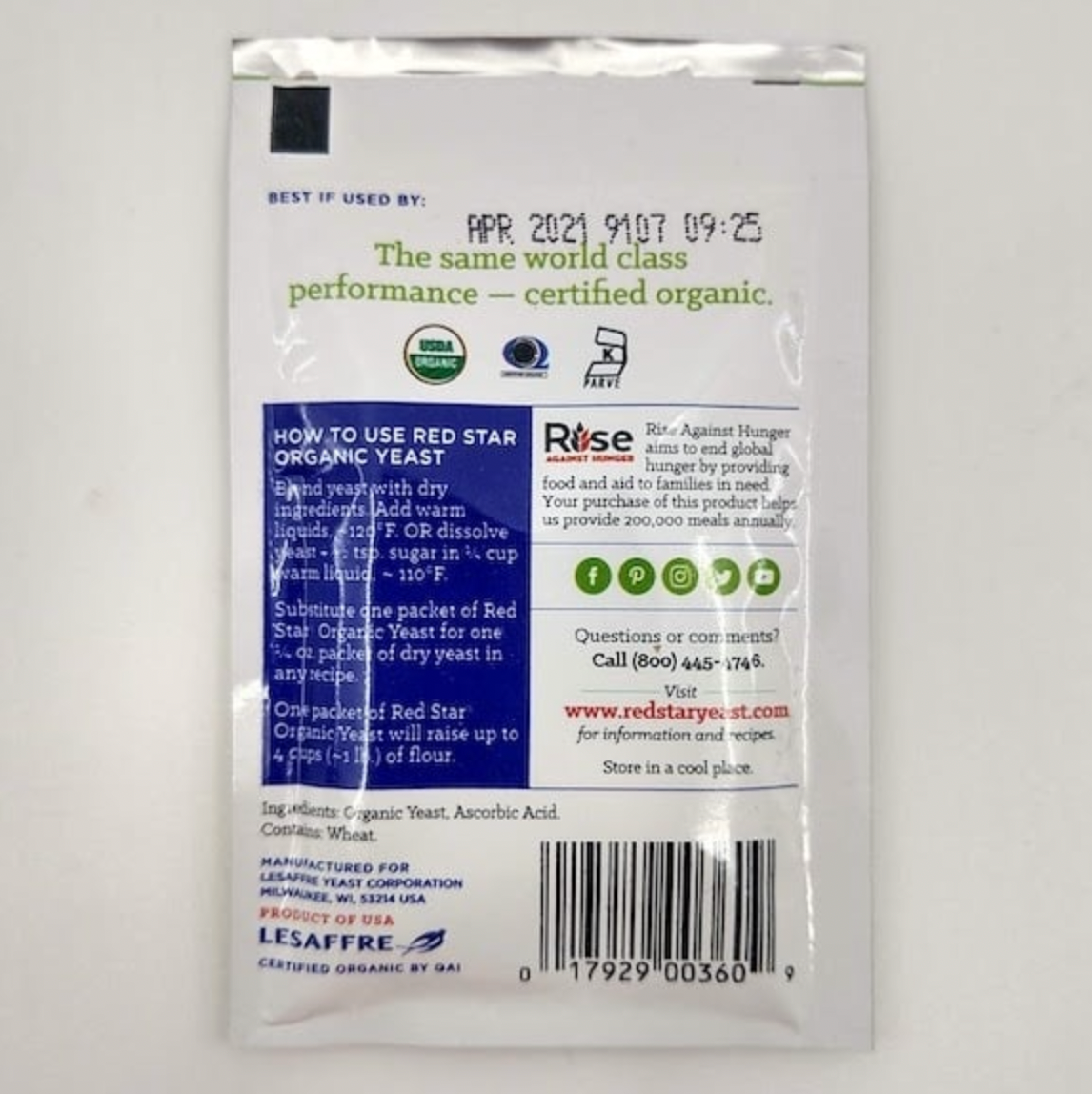 Red Star ® Organic Instant Dry Yeast Packets